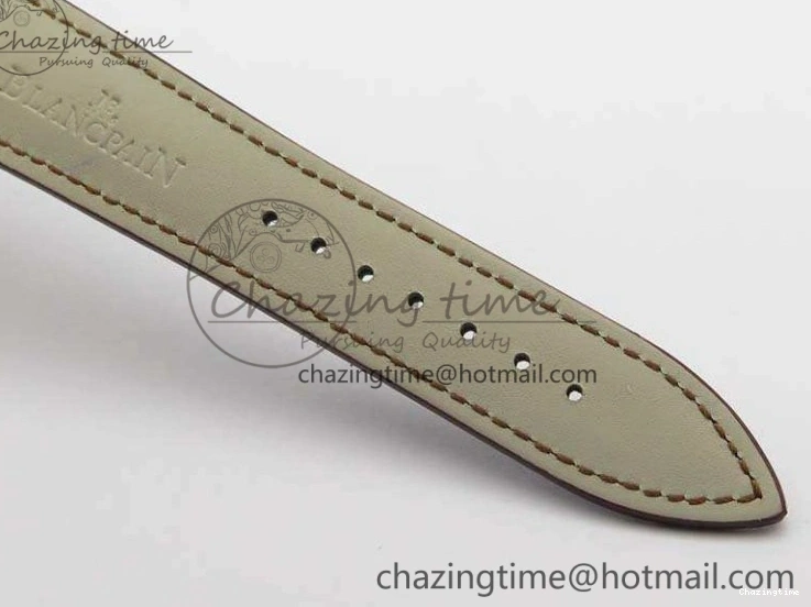 0519 FreshLook Villeret 6654 SS Complicated Function OMF 1:1 Best Edition White Dial On Brown Leather Strap A 8119